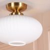 Lucette Brushed Brass Reeded Frosted Glass Semi-Flush Ceiling Light Ceiling Light UK