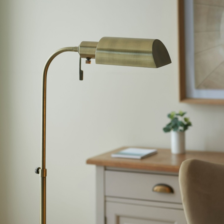 Library Antique Brass Floor Lamp Floor Lamp UK
