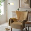 Library Antique Brass Floor Lamp With Opal Shade Opal Shade UK
