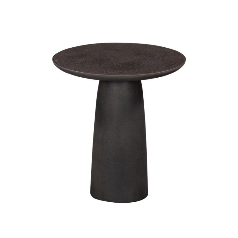 Nomi Concrete Charcoal Pitted Outdoor Side Table Side Table UK