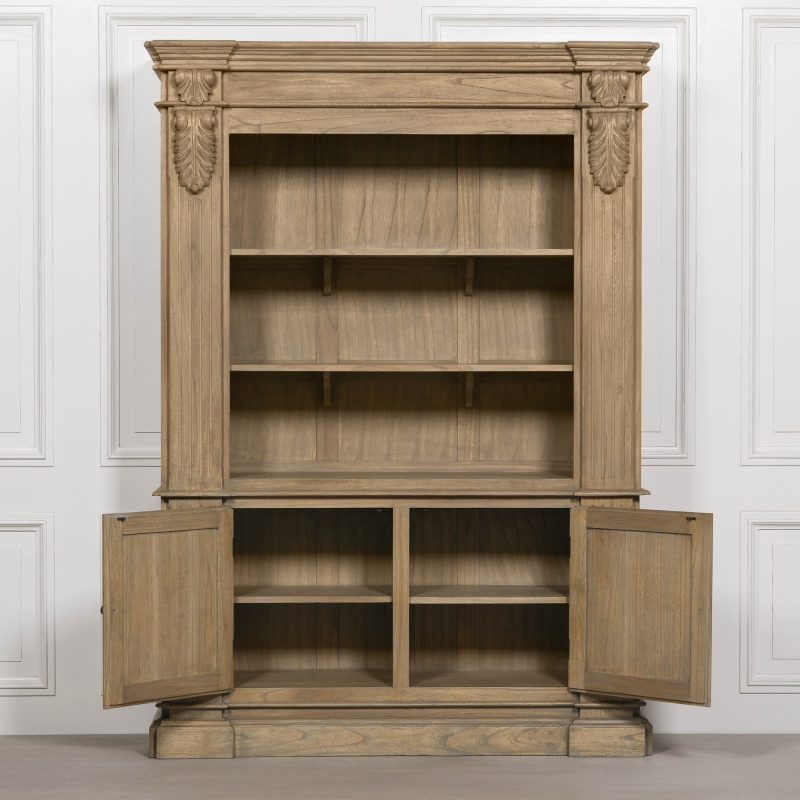Large Neoclassical Bookcase with Acanthus Corbel Detail Corbel Detail UK