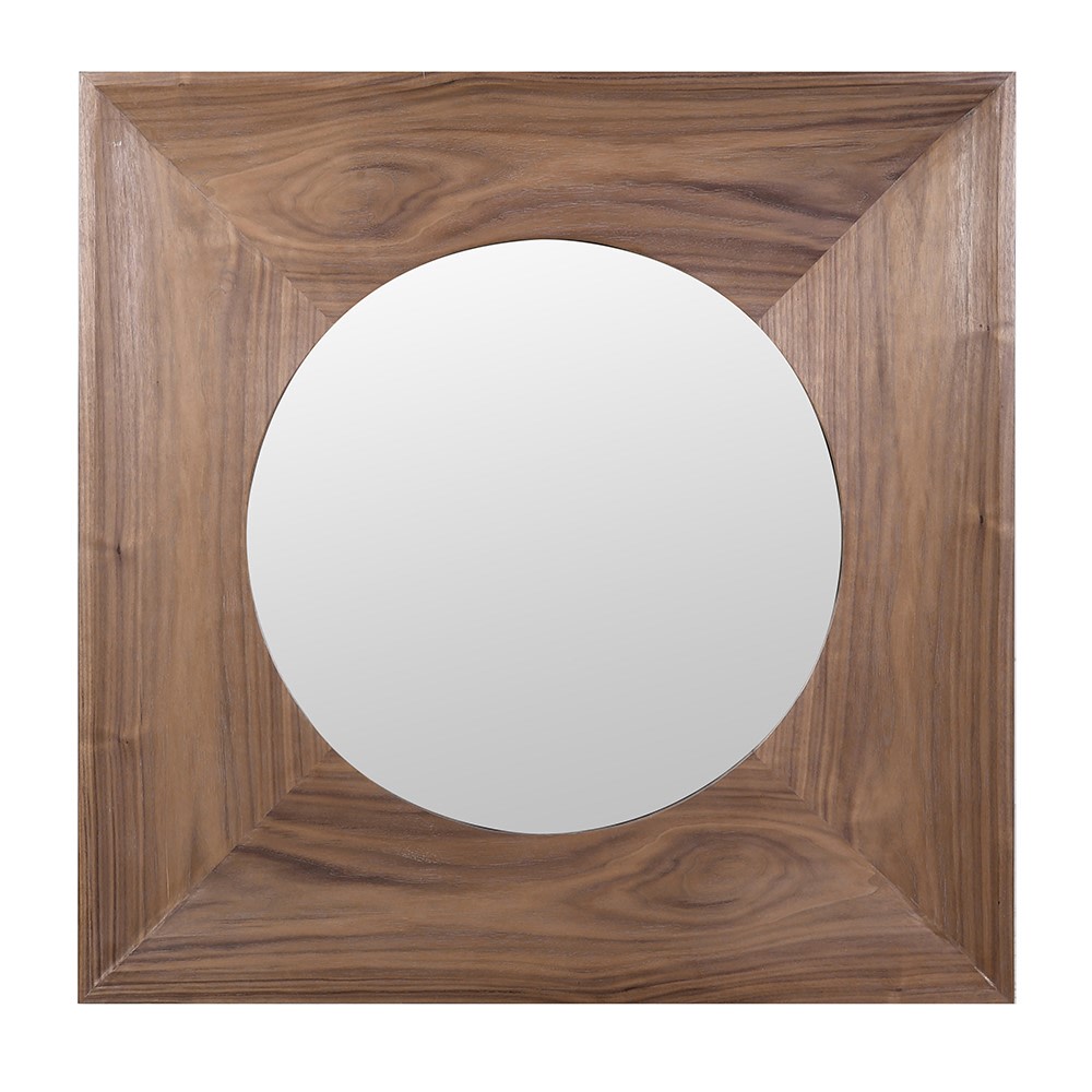 Solstice Walnut Statement 115cm Wall Mirror Wall Mirror UK