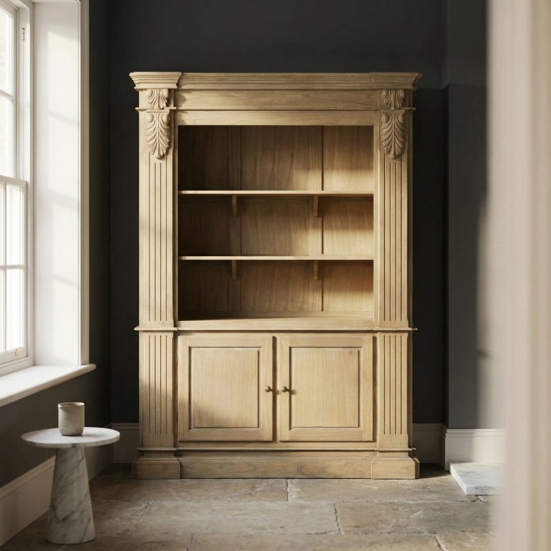 Neoclassical Bookcase with Acanthus Corbel Detail Corbel Detail UK