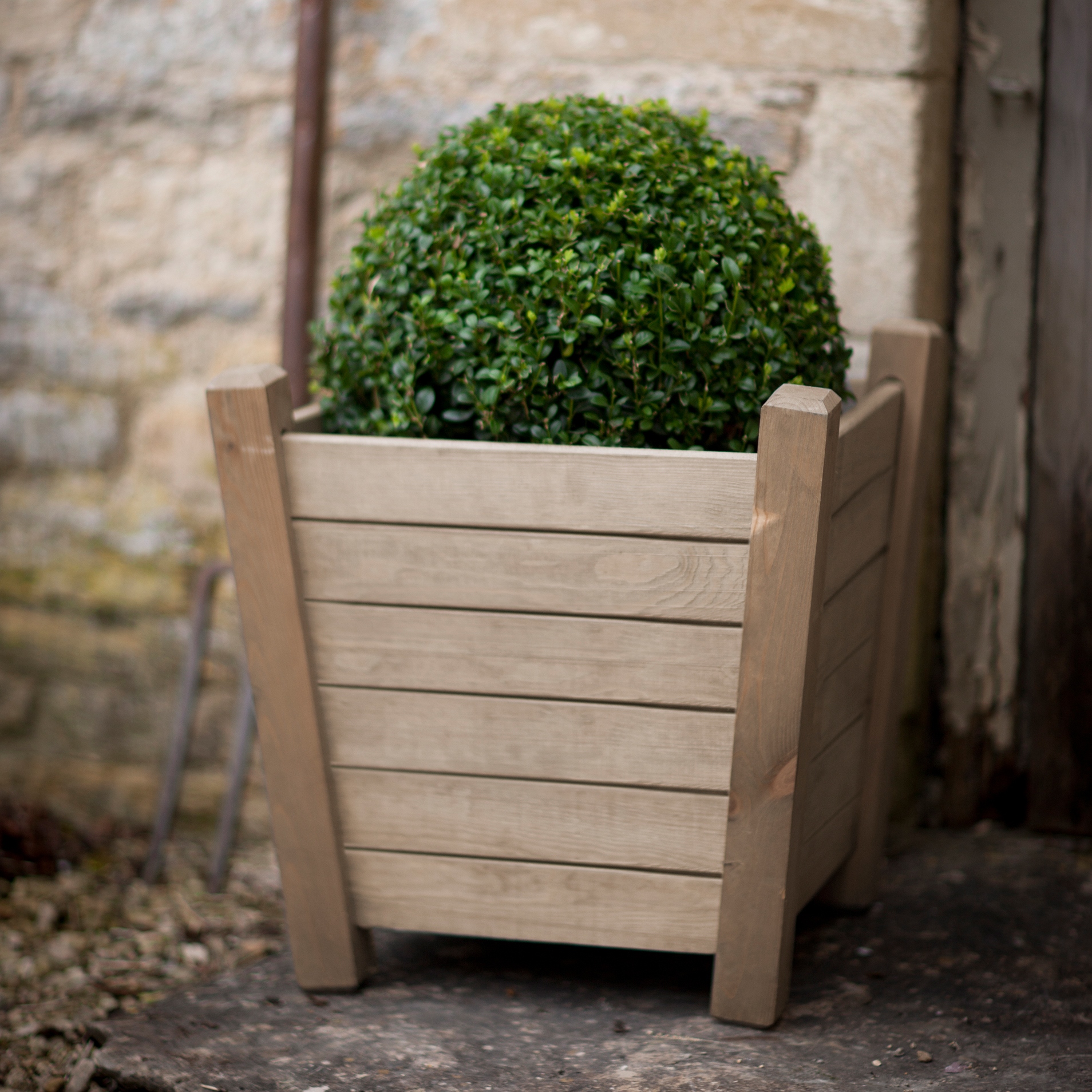 Adelaide Spruce Wood Rustic Panel 50cm Planter 50cm Planter UK
