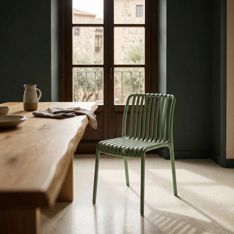 Sculptural Slatted Weather-Resistant Dining Chair in Obsidian Black (Copy) Black (Copy) UK