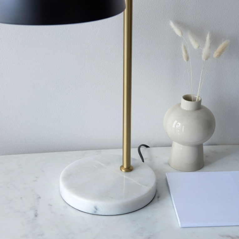 Ned Mid Century Table Lamp With Black Shade Black Shade UK