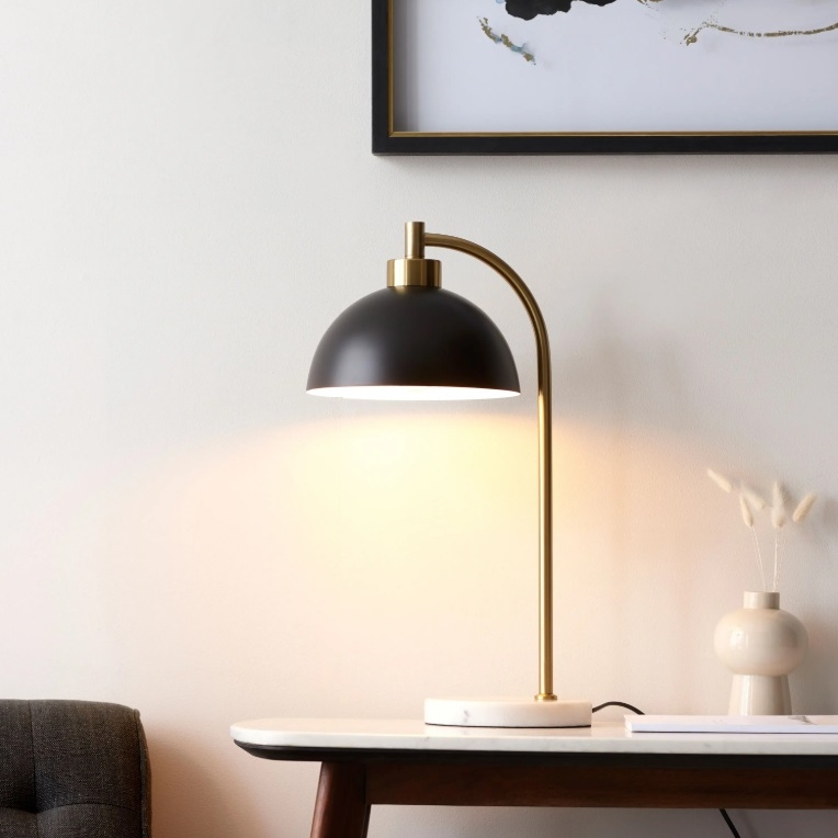 Ned Mid Century Table Lamp With Black Shade Black Shade UK