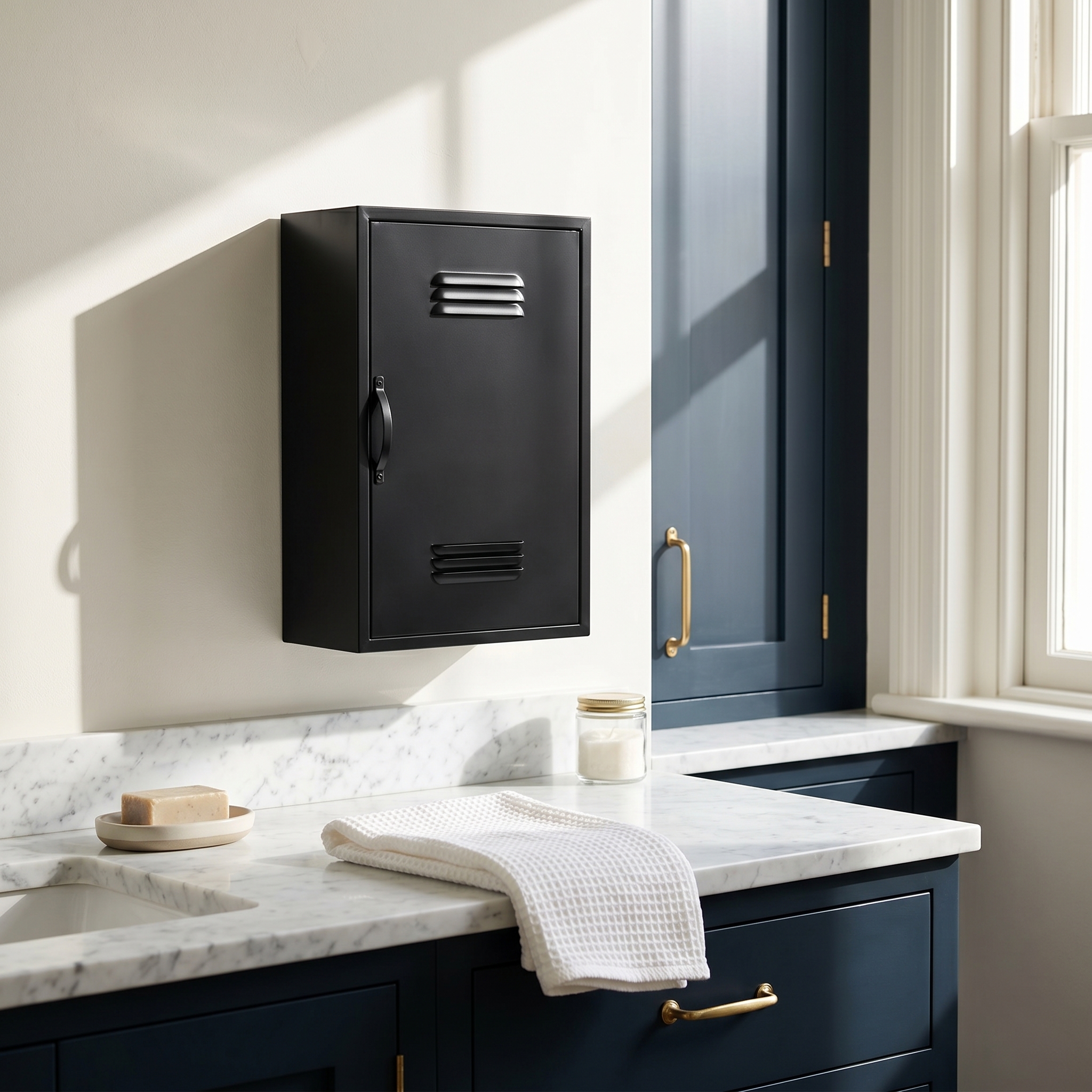 Enzo Industrial Metal Wall-Mounted Cabinet Locker in Snowfall White (Copy) White (Copy) UK