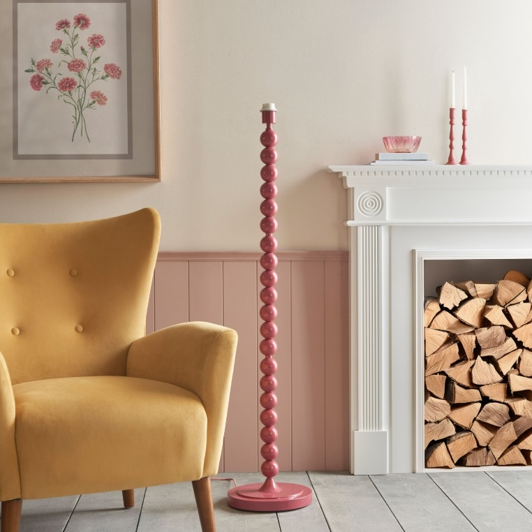 Darcio Pink Bobbin Floor Lamp Base Lamp Base UK