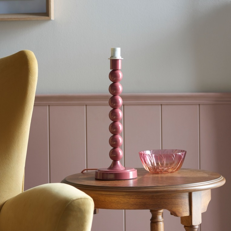 Darcio Pink Bobbin Table Lamp Base Lamp Base UK
