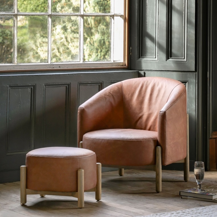 Lileas Natural Footstool With Oak Legs (Copy) Legs (Copy) UK
