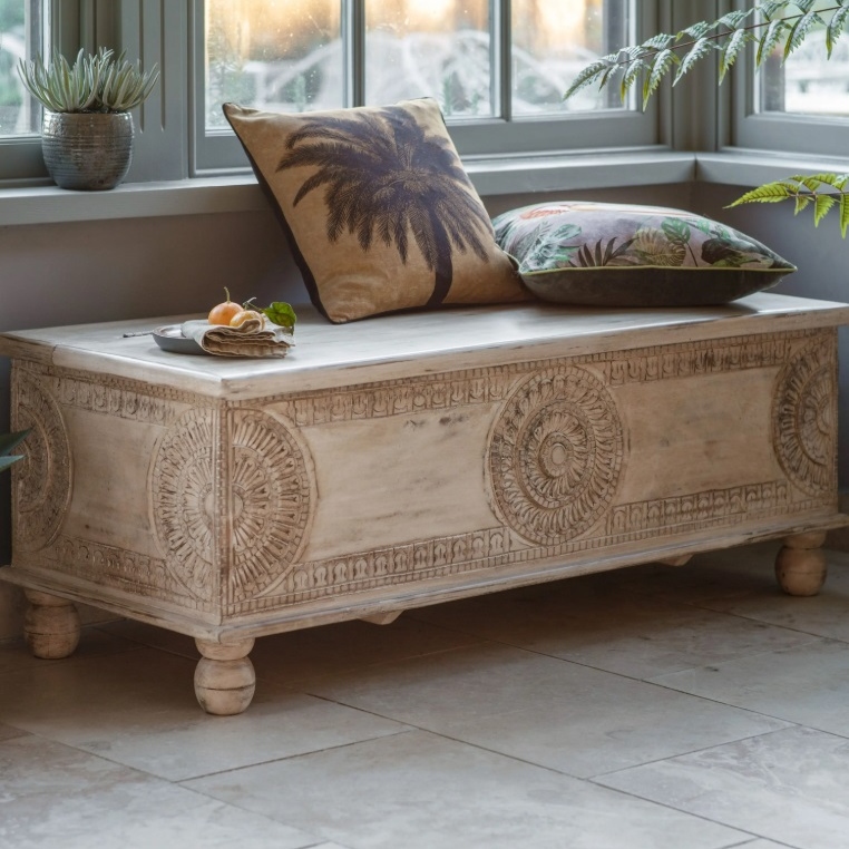 Oak Bobbin Upholstered Bench (Copy) Bench (Copy) UK