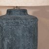 Ostia Aged Ceramic Grey Table Lamp With Shade With Shade UK