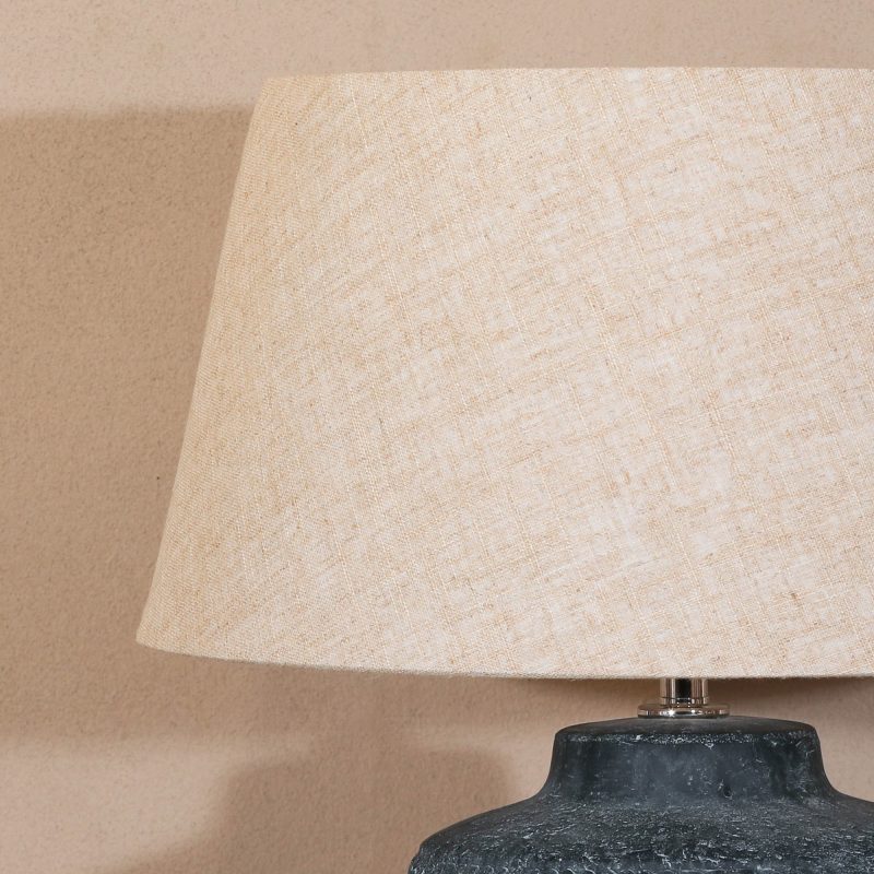 Ostia Aged Ceramic Grey Table Lamp With Shade With Shade UK
