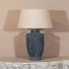 Ostia Aged Ceramic Grey Table Lamp With Shade With Shade UK