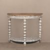 Weathered Fir Wood Half-Moon Console Table with Turned Bobbin Legs Bobbin Legs UK