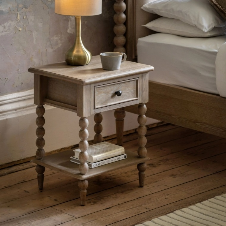 Oak Bobbin Small Bedside Small Bedside UK