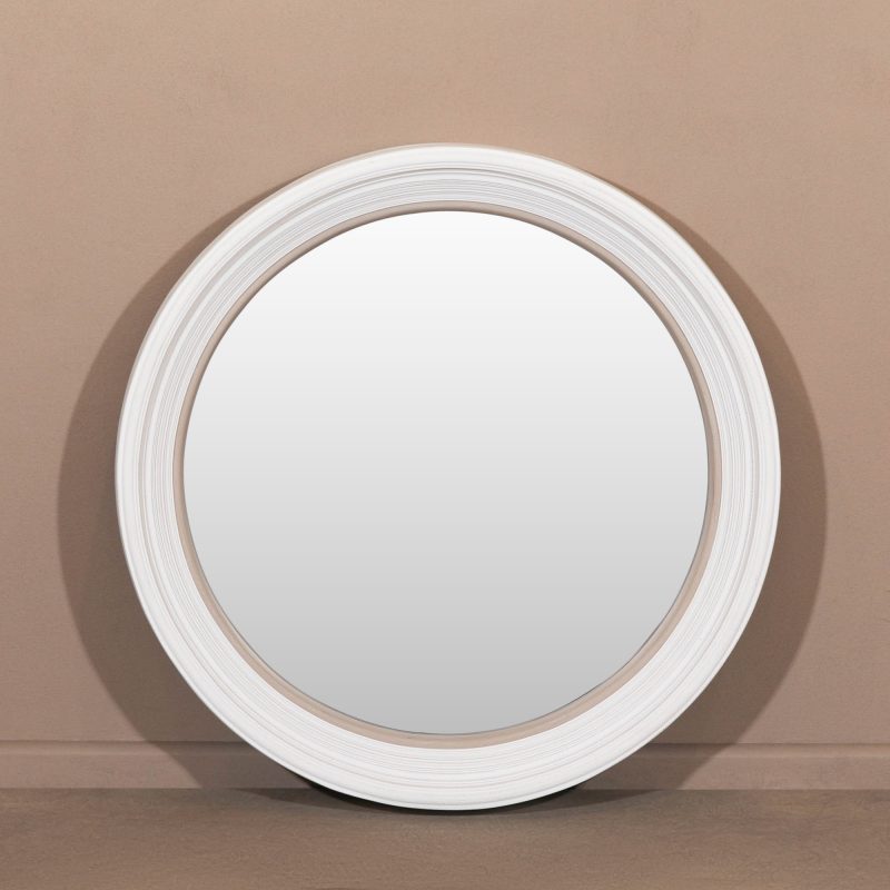 Lapalud French Style 84cm Round Aged Deep Frame Mirror Frame Mirror UK