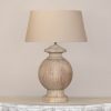 Ostia Aged Ceramic Grey Table Lamp With Shade (Copy) Shade (Copy) UK