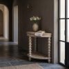Weathered Fir Wood Half-Moon Console Table with Turned Bobbin Legs Bobbin Legs UK