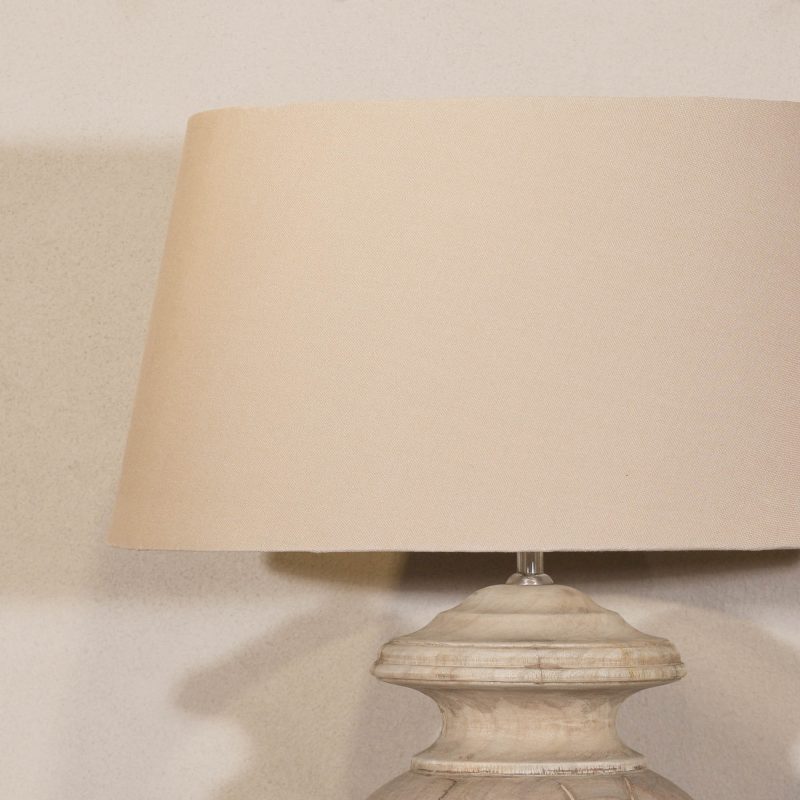 Ostia Aged Ceramic Grey Table Lamp With Shade (Copy) Shade (Copy) UK