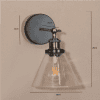 Industrial Factory Satin Nickel Finish Wall Light With Glass Shade (Copy) Shade (Copy) UK