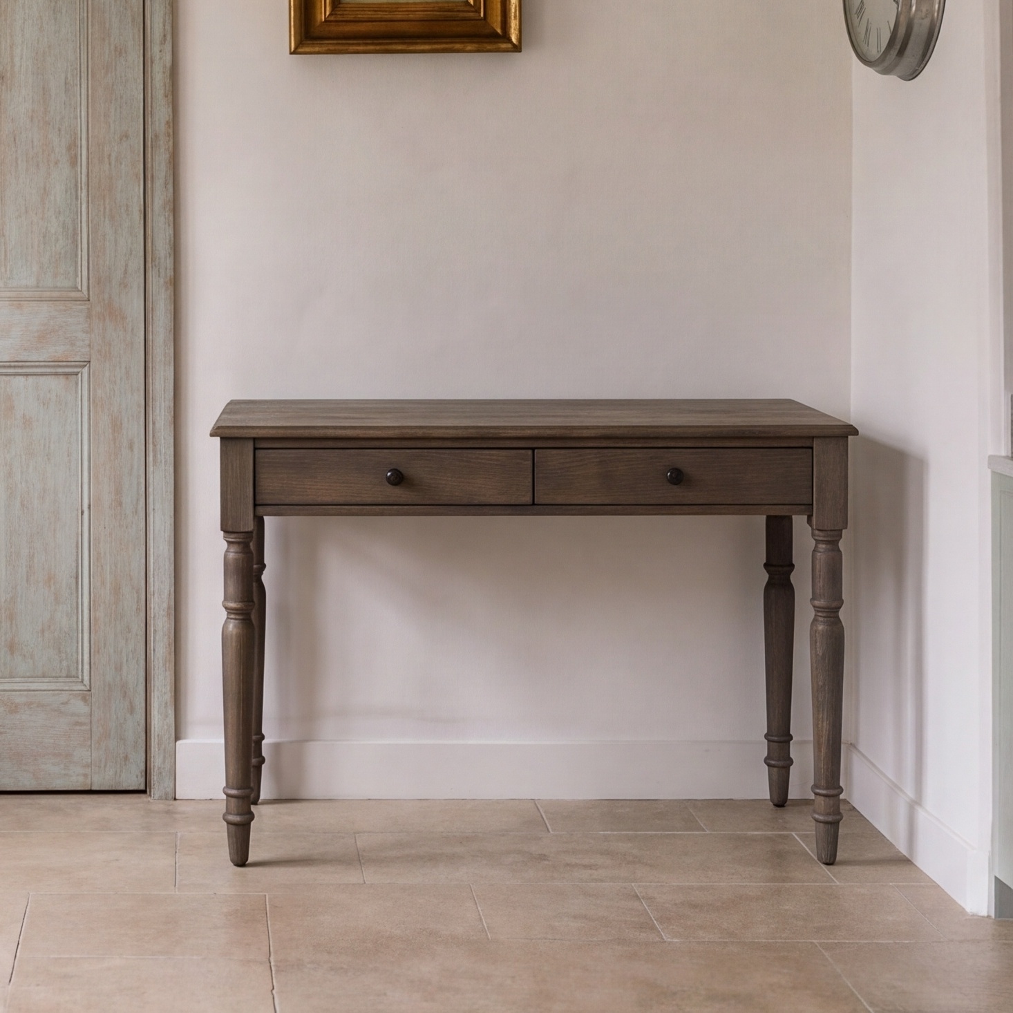 Sylvan Rustic Pine Wood Writing Desk and Console Table Console Table UK