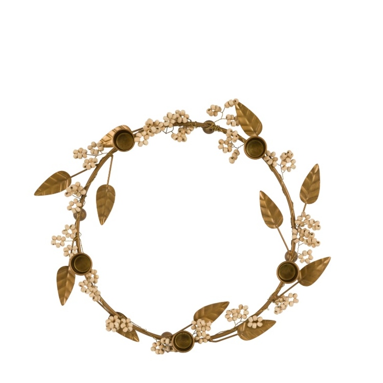 Noel 5 Candle Gold Holly Candelabra Holly Candelabra UK