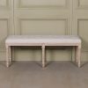 Audeleine Upholstered Footstool French Style Wooden Bench Wooden Bench UK