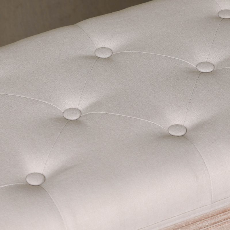 Audeleine Upholstered Footstool French Style Wooden Bench Wooden Bench UK