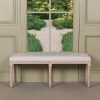 Audeleine Upholstered Footstool French Style Wooden Bench Wooden Bench UK
