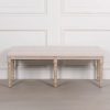 Audeleine Upholstered Footstool French Style Wooden Bench Wooden Bench UK