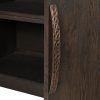 Smoked Dark Oak 4-Door Grand Library Bookcase & Cabinet & Cabinet UK