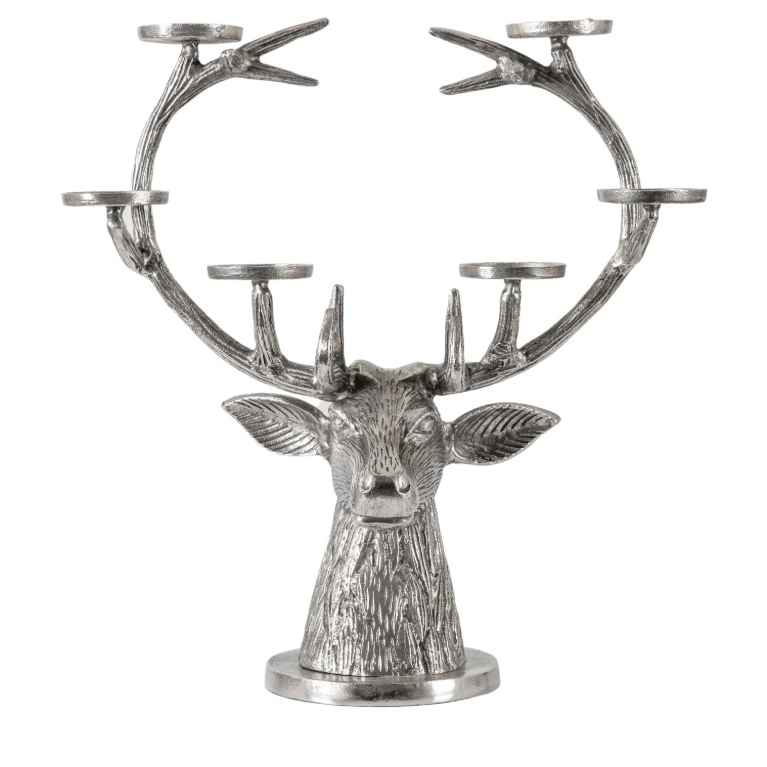 Aluminium Stag Deer Head Decorative Candelabra Decorative Candelabra UK