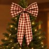 Pomegranate Red Gingham Cotton Large Christmas Bow Christmas Bow UK