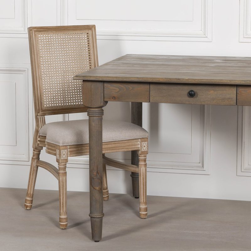 Sylvan 110cm Square Reclaimed Pine Dining Table with Drawer with Drawer UK