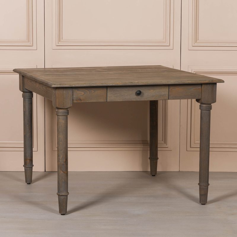 Sylvan 110cm Square Reclaimed Pine Dining Table with Drawer with Drawer UK