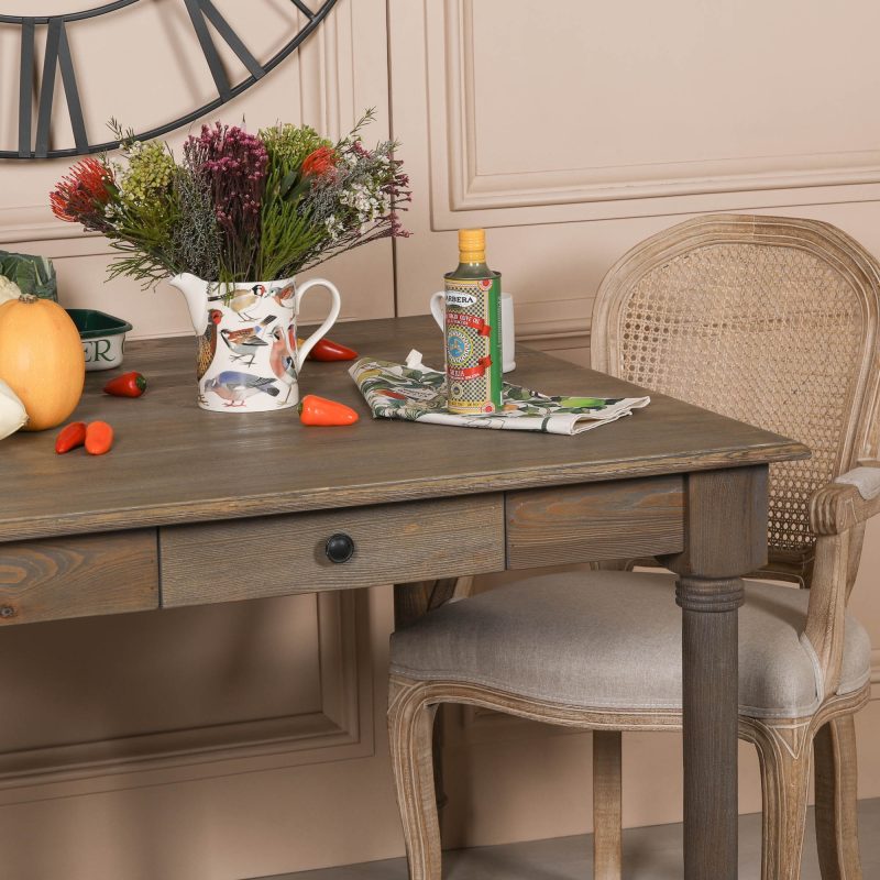 Sylvan 110cm Square Reclaimed Pine Dining Table with Drawer with Drawer UK