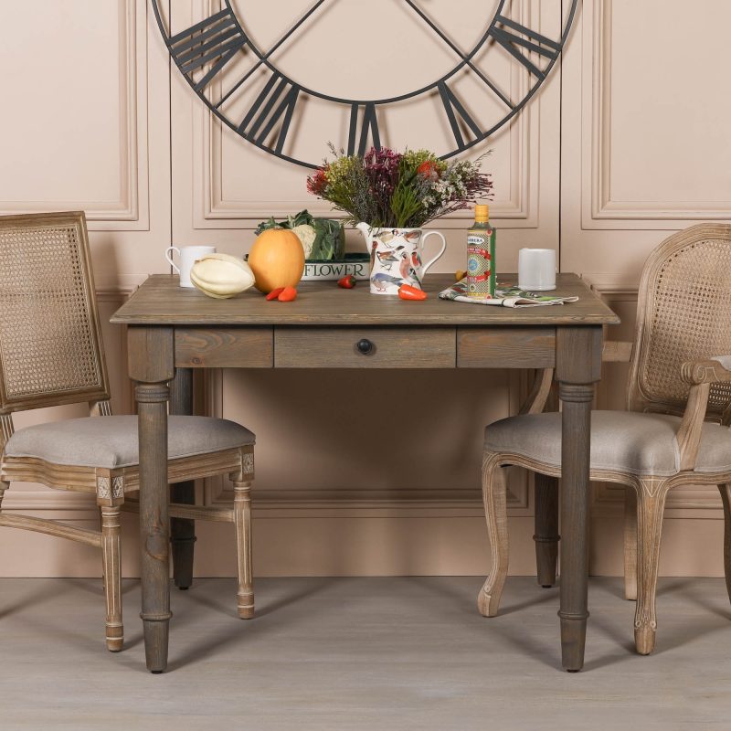 Sylvan 110cm Square Reclaimed Pine Dining Table with Drawer with Drawer UK