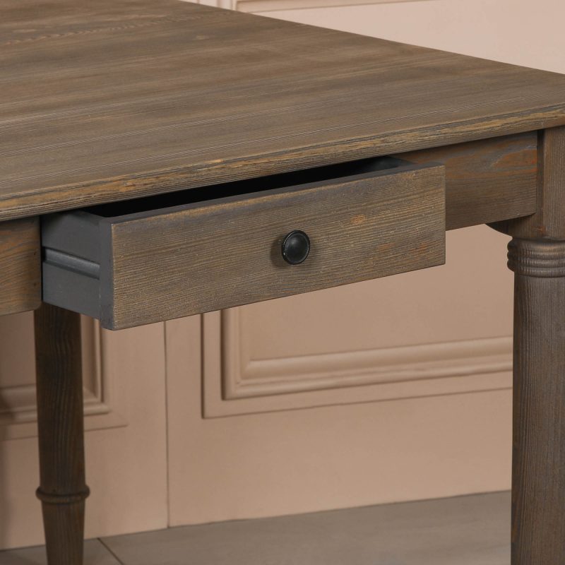 Sylvan 110cm Square Reclaimed Pine Dining Table with Drawer with Drawer UK