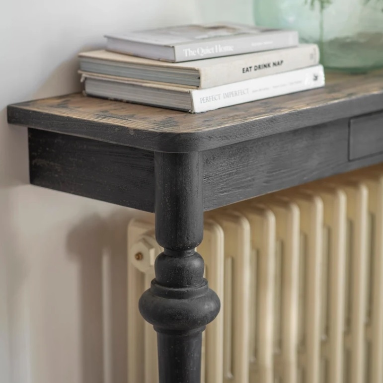 Midnight Black Wall Mounted Console Table Console Table UK