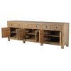 Kansu Natural Pine Extra Large Oriental Sideboard Oriental Sideboard UK