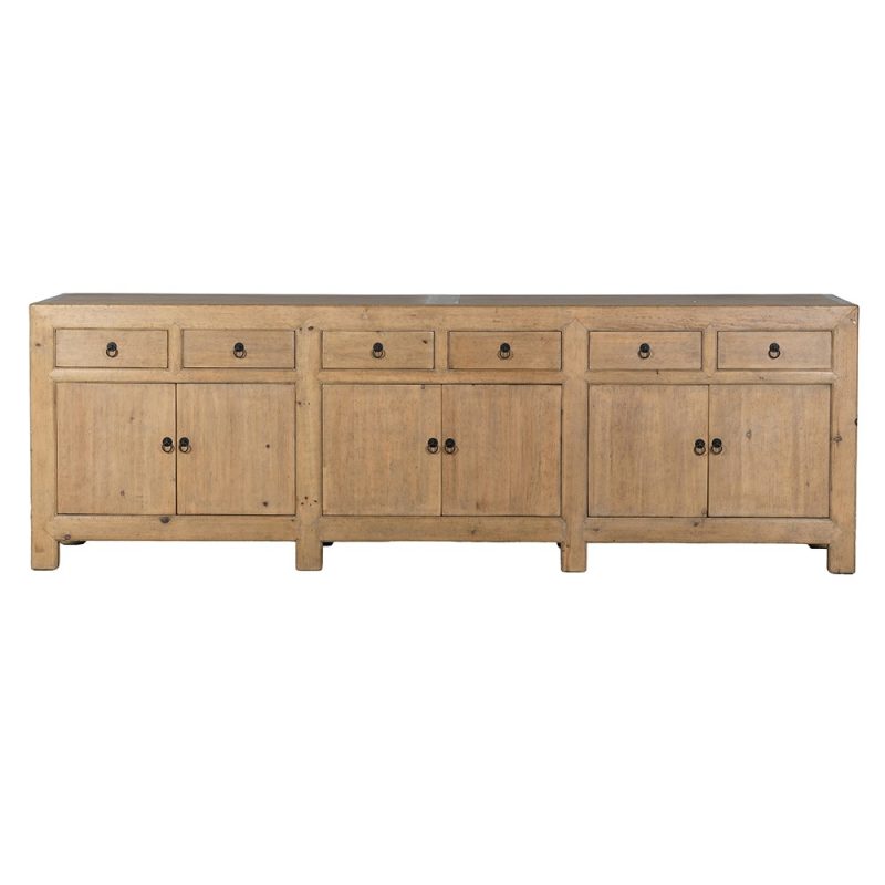 Kansu Natural Pine Extra Large Oriental Sideboard Oriental Sideboard UK