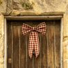 Pomegranate Red Gingham Cotton Large Christmas Bow Christmas Bow UK