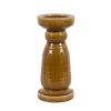 Winter Hearth Amber Crackle Glaze Candlestick - Large - Large UK