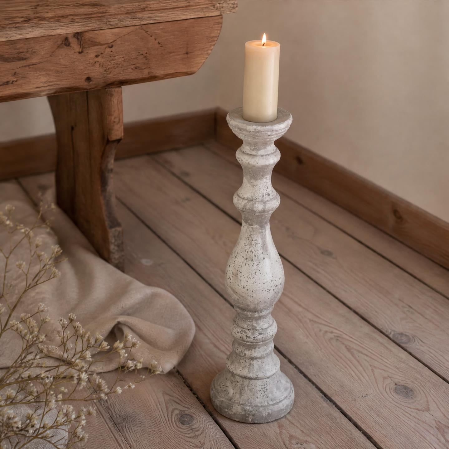 Stone Effect Tall Candle Holder Candle Holder UK