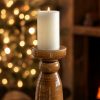 Winter Hearth Amber Crackle Glaze Candlestick - Large - Large UK