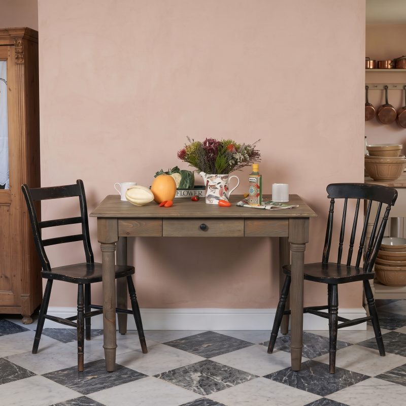 Sylvan 110cm Square Reclaimed Pine Dining Table with Drawer with Drawer UK