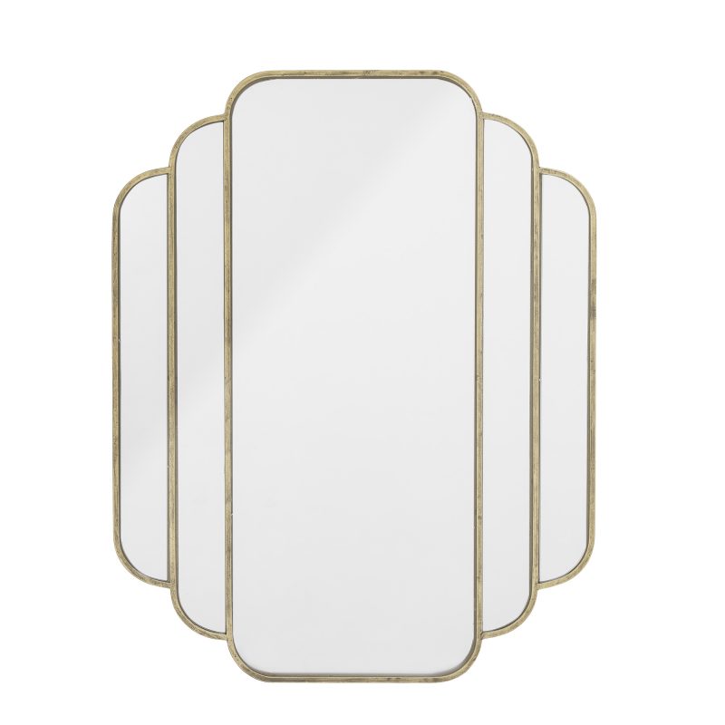 Tiered Brass Finish Frame Art Deco Iron Wall Mirror Wall Mirror UK