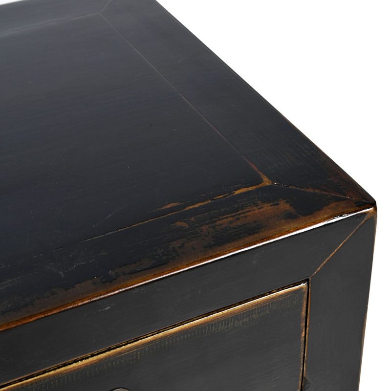 Dynasty Distressed Black Oriental 190cm Sideboard 190cm Sideboard UK